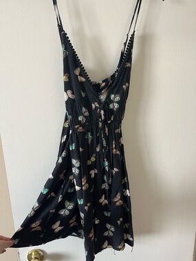 wild fable Black Butterfly Print Mini Dress